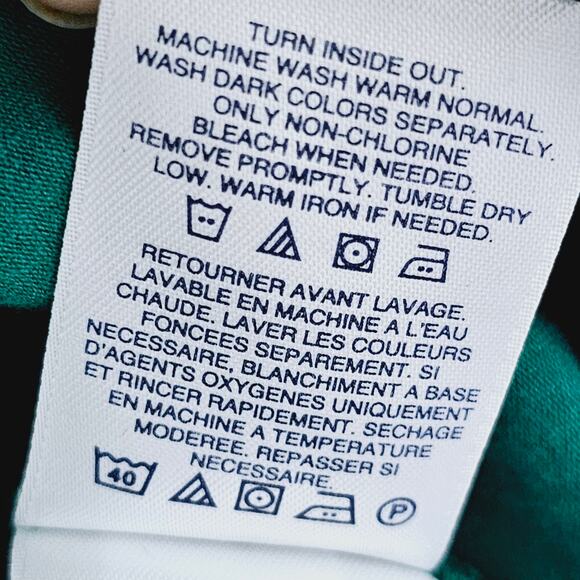 Lands End Polka-dot 3/4 Sleeve Knitted Top Women's Size 2X Green Casual Comfy - Picture 6 of 7